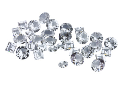 White Cubic Zirconia, Mixed Shapes, Pack of 25 PMC Safe, Sizes And      Shapes Will Vary Slightly - Standard Image - 1