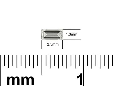 Lab Grown Diamond 0.04ct, Baguette  Cut, D Colour Vs Clarity, 2.5x1.3mm - Standard Image - 2