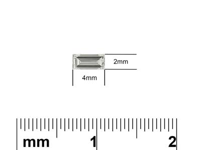 Lab Grown Diamond 0.11ct, Baguette Cut, D Colour Vs Clarity, 4x2mm - Standard Image - 2