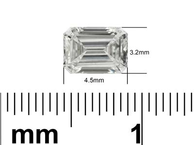 Lab Grown Diamond 0.30ct, Emerald   Cut, D Colour Vs Clarity, 4.5x3.2mm - Standard Image - 2