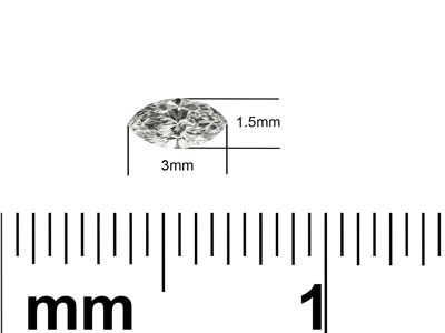Lab Grown Diamond 0.04ct, Marquise Cut, D Colour Vs Clarity, 3x1.5mm - Standard Image - 3