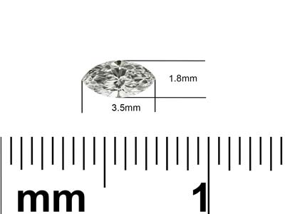 Lab Grown Diamond 0.06ct, Marquise  Cut, D Colour Vs Clarity, 3.5x1.8mm - Standard Image - 2