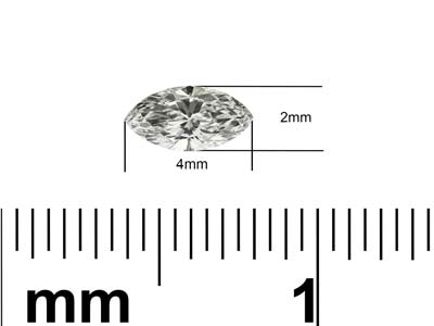 Lab Grown Diamond 0.08ct, Marquise Cut, D Colour Vs Clarity, 4x2mm - Standard Image - 2