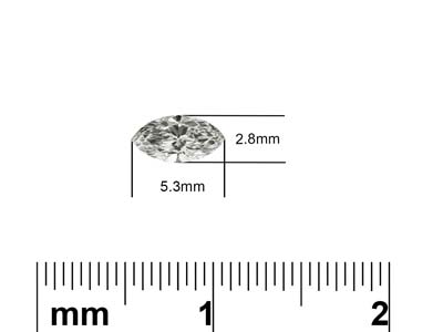 Lab Grown Diamond 0.15ct, Marquise  Cut, D Colour Vs Clarity, 5.3x2.8mm - Standard Image - 2