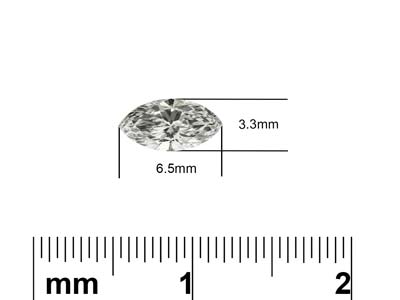 Lab Grown Diamond 0.25ct, Marquise  Cut, D Colour Vs Clarity, 6.5x3.3mm - Standard Image - 2