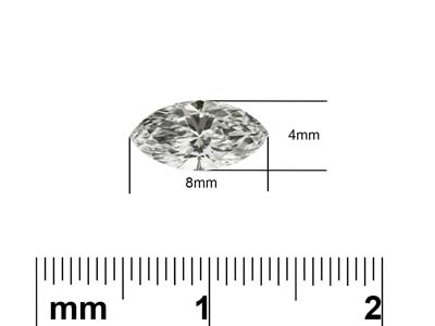 Lab Grown Diamond 0.50ct, Marquise Cut, D Colour Vs Clarity, 8x4mm - Standard Image - 2