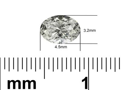 Lab Grown Diamond 0.21ct, Oval Cut, D Colour Vs Clarity, 4.5x3.2mm - Standard Image - 2