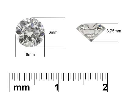 Diamond, Lab Grown, Round, D/VS,   6mm - Standard Image - 3