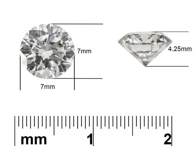 Diamond, Lab Grown, Round, D/VS,   7mm - Standard Image - 3