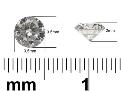 Diamond, Lab Grown, Round, D/VS,   3.5mm - Standard Image - 3