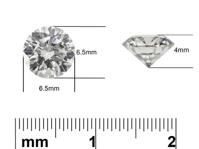 Diamond, Lab Grown, Round, D/VS,   6.5mm - Standard Image - 3