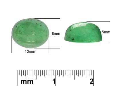 Emerald, Oval Cabochon, 10x8mm - Standard Image - 4