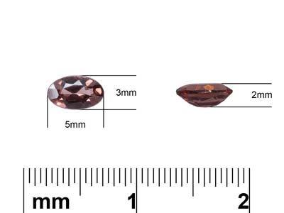 Garnet, Oval, 5x3mm - Standard Image - 3