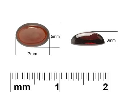 Garnet, Oval Cabochon, 7x5mm - Standard Image - 4