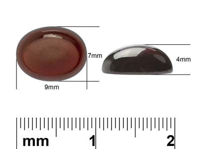 Garnet, Oval Cabochon, 9x7mm - Standard Image - 4