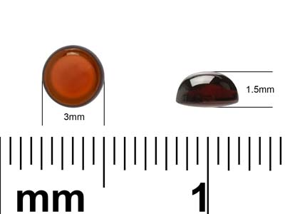 Garnet, Round Cabochon, 3mm - Standard Image - 4