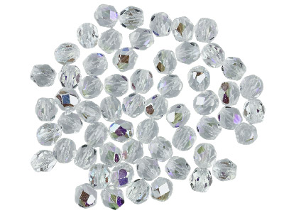 Preciosa 4mm Czech Fire Polished   Glass Beads Black Diamond,         Pack of 100