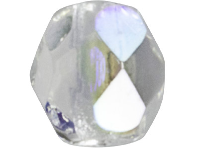 Preciosa 4mm Czech Fire Polished    Glass Beads Crystal Ab, Pack of 100 - Standard Image - 3