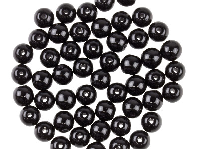 Preciosa 4mm Czech Pressed Glass   Beads Jet, Pack of 100