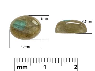 Labradorite, Oval Cabochon, 10x8mm - Standard Image - 4