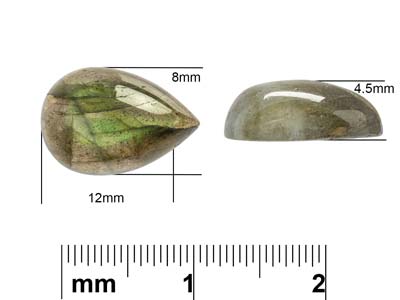 Labradorite, Pear Cabochon, 12x8mm - Standard Image - 4