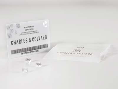 Moissanite By Charles And Colvard, Oval Brilliant 7x5mm, Colour D E F - Standard Image - 3