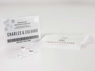 Charles And Colvard Moissanite,    Forever One, Round Brilliant 8mm,  Colour D E F - Standard Image - 3