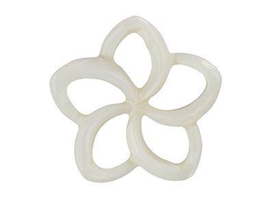 Mother of Pearl White Small        Filigree Flower