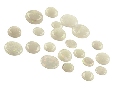 Opal, Round Cabochon, 3mm+ Mixed Sizes, Pack of 20