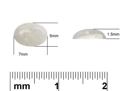 Opal, Oval Cabochon, 7x5mm - Standard Image - 3