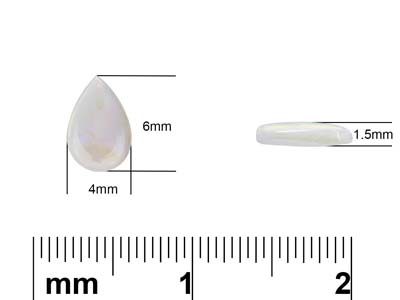 Opal, Pear Cabochon, 6x4mm - Standard Image - 3