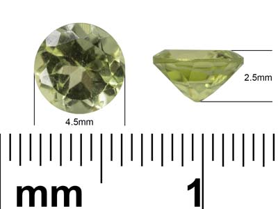 Peridot, Round, 4.5mm - Standard Image - 3