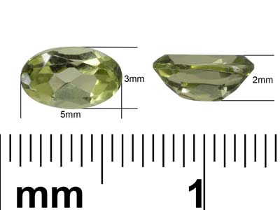 Peridot, Oval, 5x3mm - Standard Image - 3