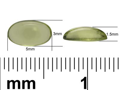 Peridot, Oval Cabochon, 5x3mm - Standard Image - 4