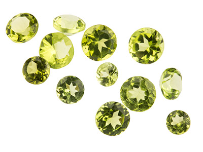 Peridot, Round, 3mm Mixed Sizes,  Pack of 12,