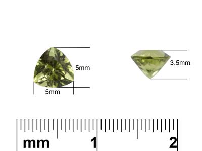 Peridot, Trillion, 5mm - Standard Image - 3
