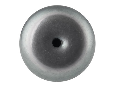 Cultured Pearls Pair Button         Half Drilled 6-6.5mm, Peacock Grey, Freshwater - Standard Image - 2