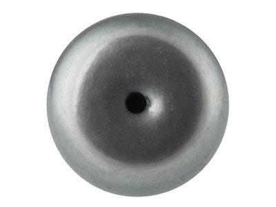 Cultured Pearls Pair Button         Half Drilled 7-7.5mm, Peacock Grey, Freshwater - Standard Image - 2