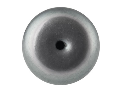 Cultured Pearls Pair Button         Half Drilled 7.5-8mm, Peacock Grey, Freshwater - Standard Image - 2