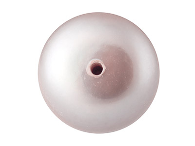 Cultured Pearls Pair Button        Half Drilled 7.5-8mm, Pink,        Freshwater - Standard Image - 2