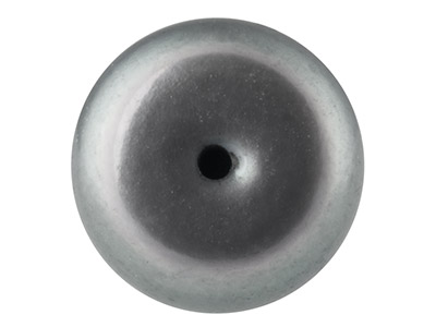Cultured Pearls Pair Button         Half Drilled 8-8.5mm, Peacock Grey, Freshwater - Standard Image - 2
