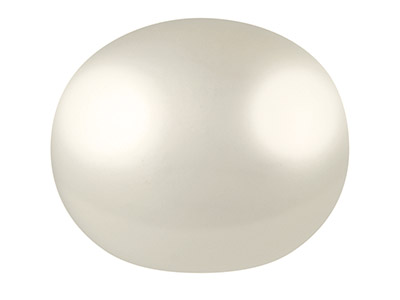 Cultured Pearls Pair Button        Half Drilled 8.5-9mm, White,       Freshwater - Standard Image - 1