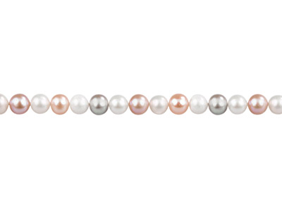 Cultured Pearls Fresh Water,        6-6.5mm, Multicolour, Potato Round, 16