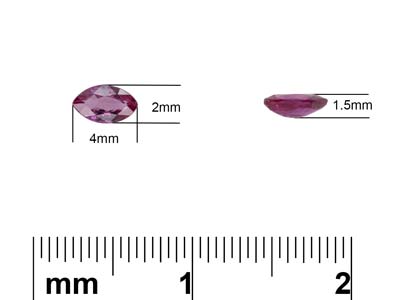 Ruby, Marquise, 4x2mm - Standard Image - 3