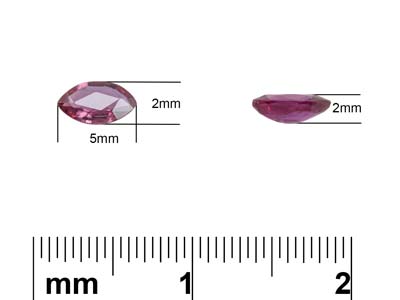Ruby, Marquise, 5x2.5mm - Standard Image - 3