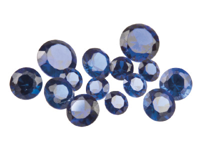 Synthetic Sapphire, Round, 3,4,5mm, Pack of 14