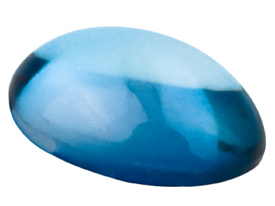 London Blue Topaz, Oval Cabochon   6x4mm, Treated - Standard Image - 1