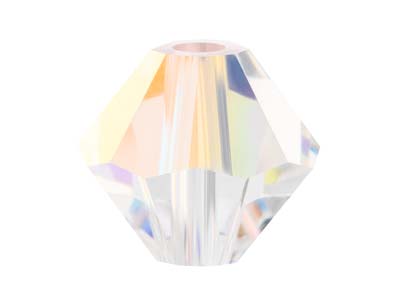 Preciosa Crystal Pack of 24,       Bicone, 4mm, Crystal Ab