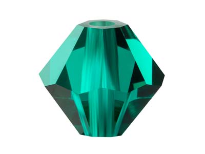 Preciosa Crystal Pack of 24,       Bicone, 4mm, Emerald