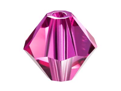 Preciosa Crystal Pack of 24,       Bicone, 4mm, Fuschia - Standard Image - 1